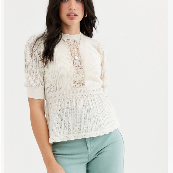 Embroidered peplum top - Picture 1 of 3